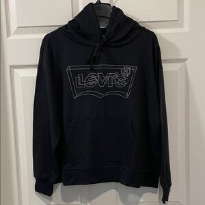 Levi's Women's  Black Hoodie Silver Lettering New with Tags Size 2X